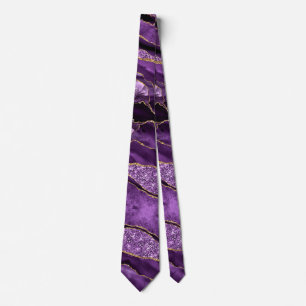 Lila Gold Glitzer Funkelnd Neck Tie Krawatte