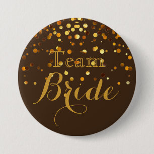 Lila Gold Glitzer Imitate Foil Wedding Team Bridge Button