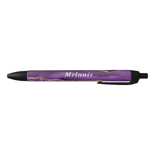 Lila Gold Glitzer Individuelle Name Pen Kugelschreiber (Unterseite)