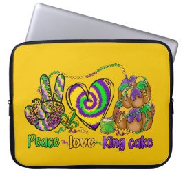 LILA GOLD GREEN FRIEDEN LIEBE KING CAKE LAPTOPSCHUTZHÜLLE