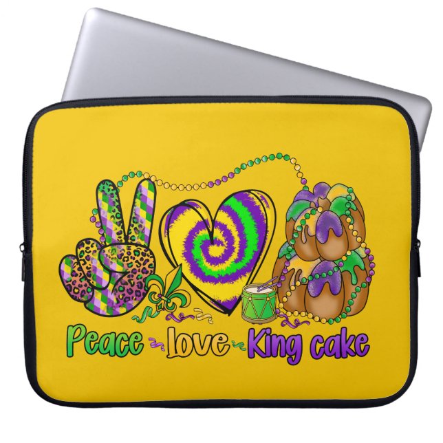 LILA GOLD GREEN FRIEDEN LIEBE KING CAKE LAPTOPSCHUTZHÜLLE (Vorderseite)