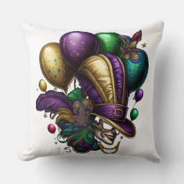 LILA GOLD GREEN MARDI GRAS HAT MASK BALLOONS KISSEN