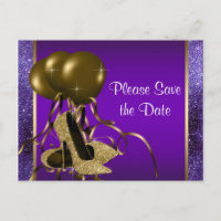 Lila Gold High Heel Shoe Save the Date