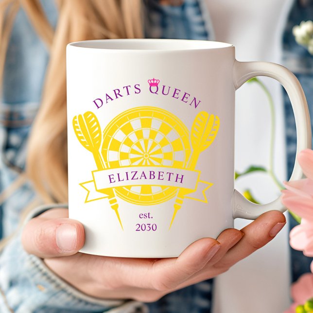 Lila Gold Individuelle Name Darts Queen Coffee Tas Kaffeetasse (Von Creator hochgeladen)