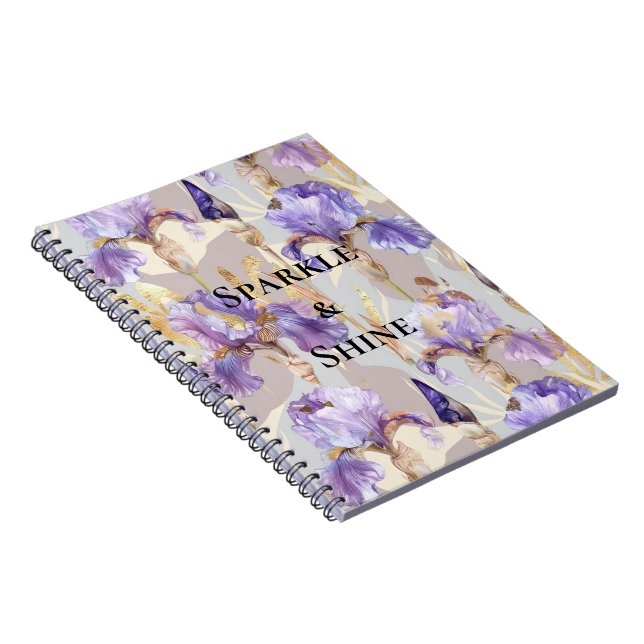 Lila Gold-Iris-Blume Notizblock (Rechte Seite)