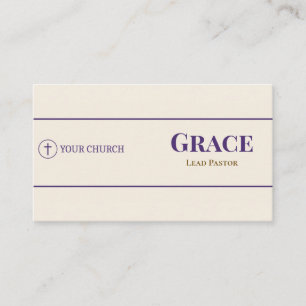 Lila Gold Kirchenpastor-Logo Visitenkarte