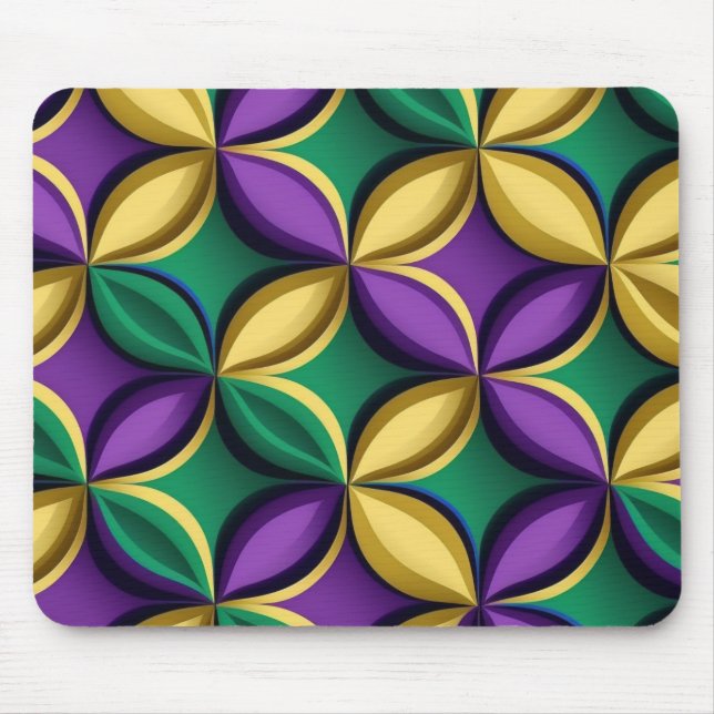 LILA GOLD MARDI GRAS FARBIERTES MUSTER MOUSEPAD (Vorne)