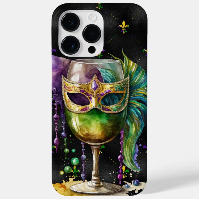 LILA GOLD MARDI GRAS FESTIVE GETRÄNKE Case-Mate iPhone 14 PRO MAX HÜLLE (Rückseite)