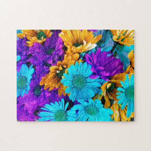 Lila Gold N Türkis Daisies