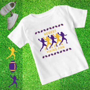 Lila Gold Newest Viking Fan Football Player Baby T-shirt