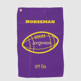 Lila Gold Norseman Custom Uff Da Golfhandtuch