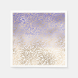Lila Gold Ombre Leopard Print Serviette