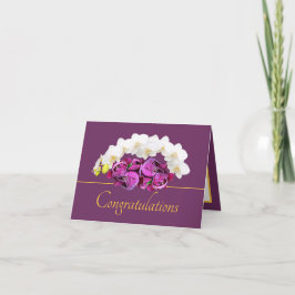Lila Gold Orchid & Peony Bouquet Herzlichen Glückw Karte