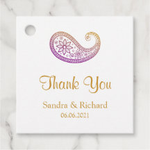 Lila & Gold Paisley Indian Wedding Vielen Dank