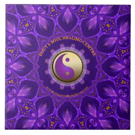 Lila Gold Pink Energy Healing Mandala Fliese
