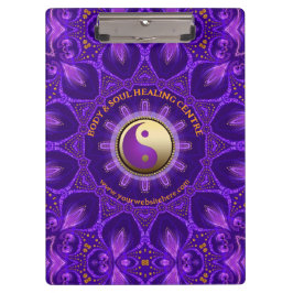 Lila Gold Pink Energy Healing Mandala Klemmbrett