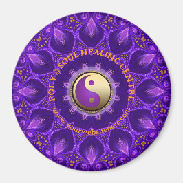Lila Gold Pink Energy Healing Mandala Magnet