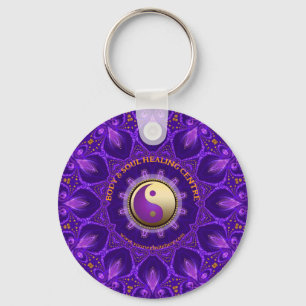 Lila Gold Pink Energy Healing Mandala Schlüsselanhänger