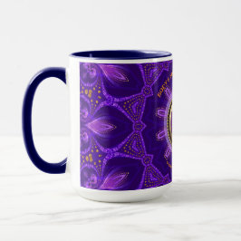 Lila Gold Pink Energy Healing Mandala Tasse