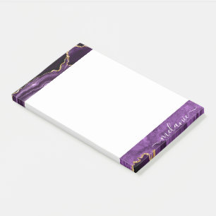 Lila Gold Post-it®-Hinweise Personalisierter Name Post-it Klebezettel