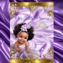 Lila Gold Prinzessin Baby Shower Ethnisch Mädchen