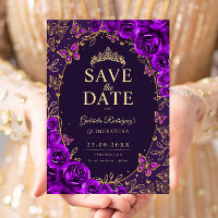 Lila Gold Quinceanera Blumen
