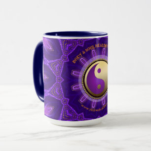 Lila Gold Rosa Energie-Heilungs-Mandala Tasse