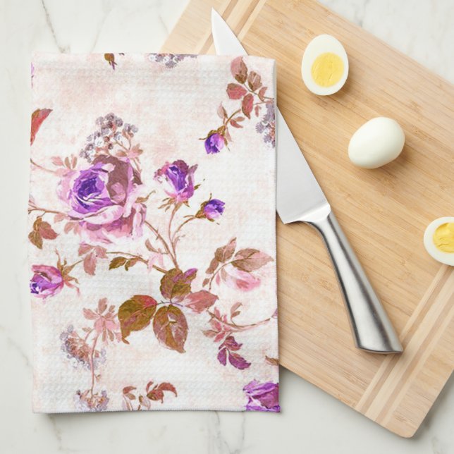 Lila Gold-Rose Handtuch (Viertel Falte)
