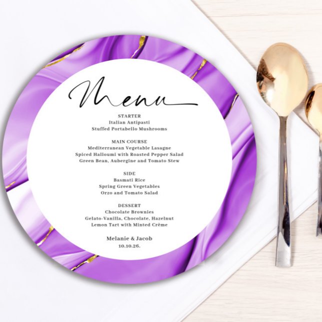 Lila Gold Round-Karte Menükarte (Von Creator hochgeladen)