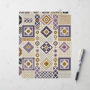 Lila & Gold-Skandinavien Geometrie-Scrapbook