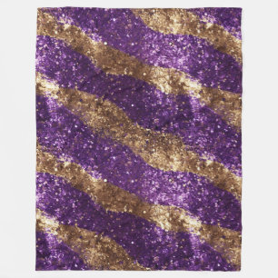 Lila Gold Sparkle Glitzer Girly Fleecedecke
