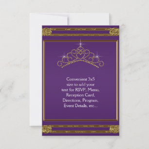 Lila Gold Tiara UAWG für alle Zwecke RSVP Karte