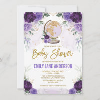 Lila Gold Travel Baby Dusche Abenteuer