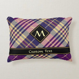 Lila, Gold und Blau Tartan Dekokissen