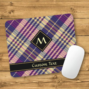 Lila, Gold und Blau Tartan Mousepad