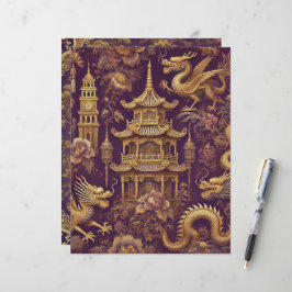 Lila & Gold Vintage Chinoiserie Scrapbook