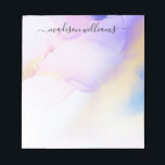 Lila Gold Watercolor Luxus Abstrakter Individuelle Notizblock<br><div class="desc">Dieses abstrakte lila Aquarellfarbe und das goldene Farbenspiel der Imitate mit Ihrem individuelle Name machen diese Optik leicht zu einem ganz besonderen Erlebnis.</div>