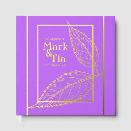 Lila Gold Wedding Foil Gästebuch