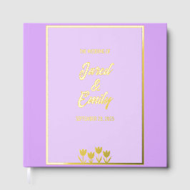 Lila Gold Wedding Foil Gästebuch