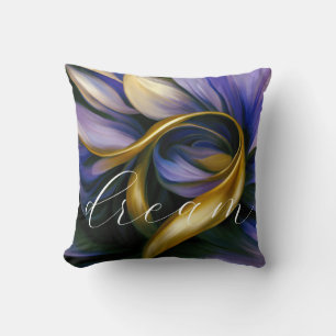 Lila & Gold Wirbel Abstrakt, "Dream" Kissen