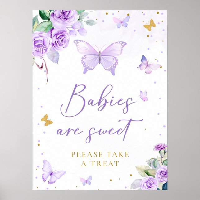 Lila Goldbarmherzige Blumenjungen sind süß Poster (Vorne)