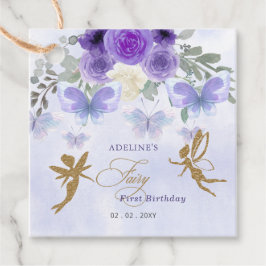 Lila Goldbarren Fairy First Geburtstag Geschenkanhänger