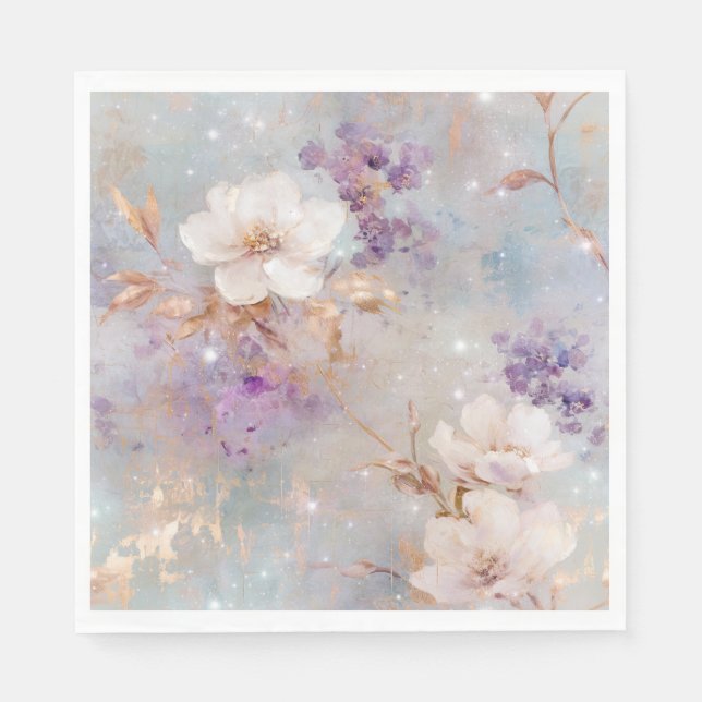 Lila Goldblume Serviette (Vorderseite)