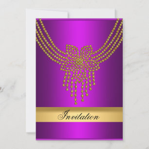 Lila Goldeinladung jedes Party Lila Gold Einladung