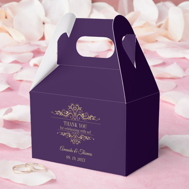 Lila goldene Rahmenhochzeit Geschenkschachtel (Hochzeit)