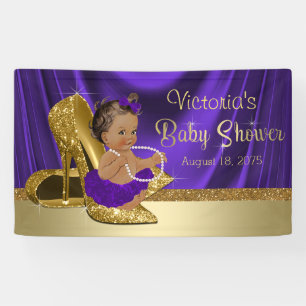 Lila-goldener High Heel Schuh Ethnisch Mädchen Bab Banner