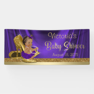 Lila-goldener High Heel Schuh Ethnische Mädchen-Ba Banner