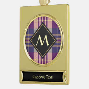 Lila, goldener und blauer Tartan Banner-Ornament Gold
