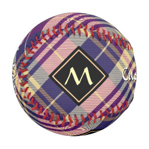 Lila, goldener und blauer Tartan Baseball