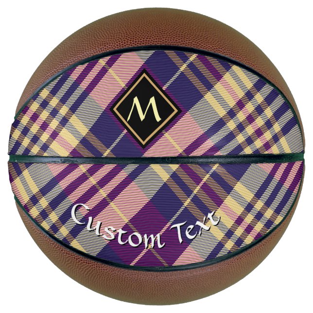 Lila, goldener und blauer Tartan Basketball (Vorderseite)